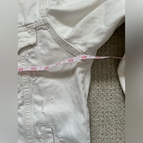 Zara White Distressed Denim Jacket - Picture 8 of 10